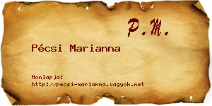 Pécsi Marianna névjegykártya